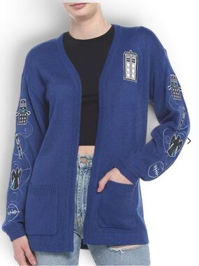 Her Universe Doctor Who Icon Embroidered Open Cardigan